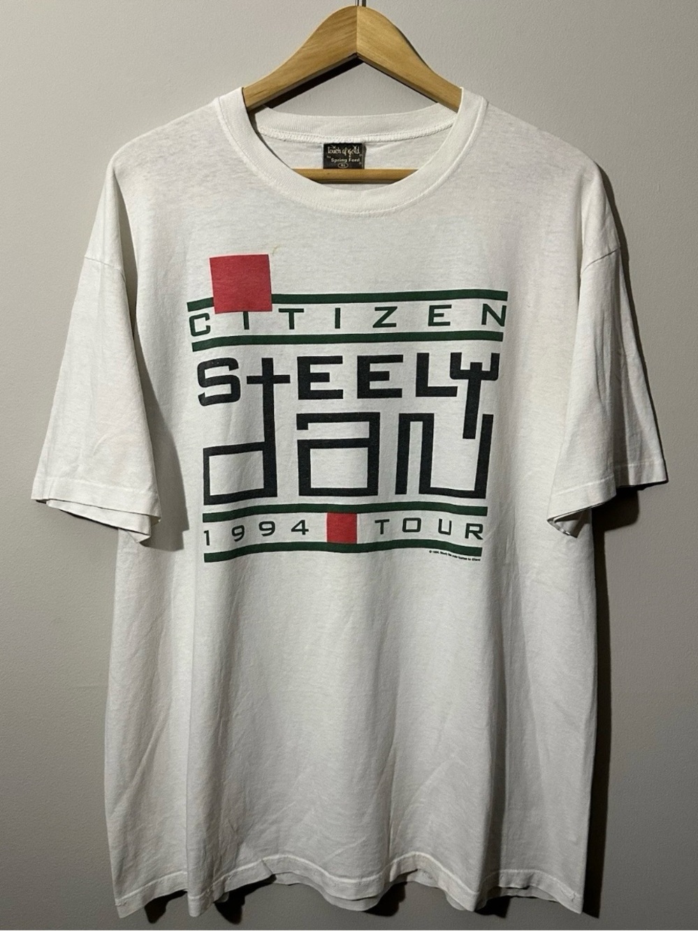 Vintage 1994 Steely Dan Citizen Tour Single Stitch T Shirt Mens Size XL White